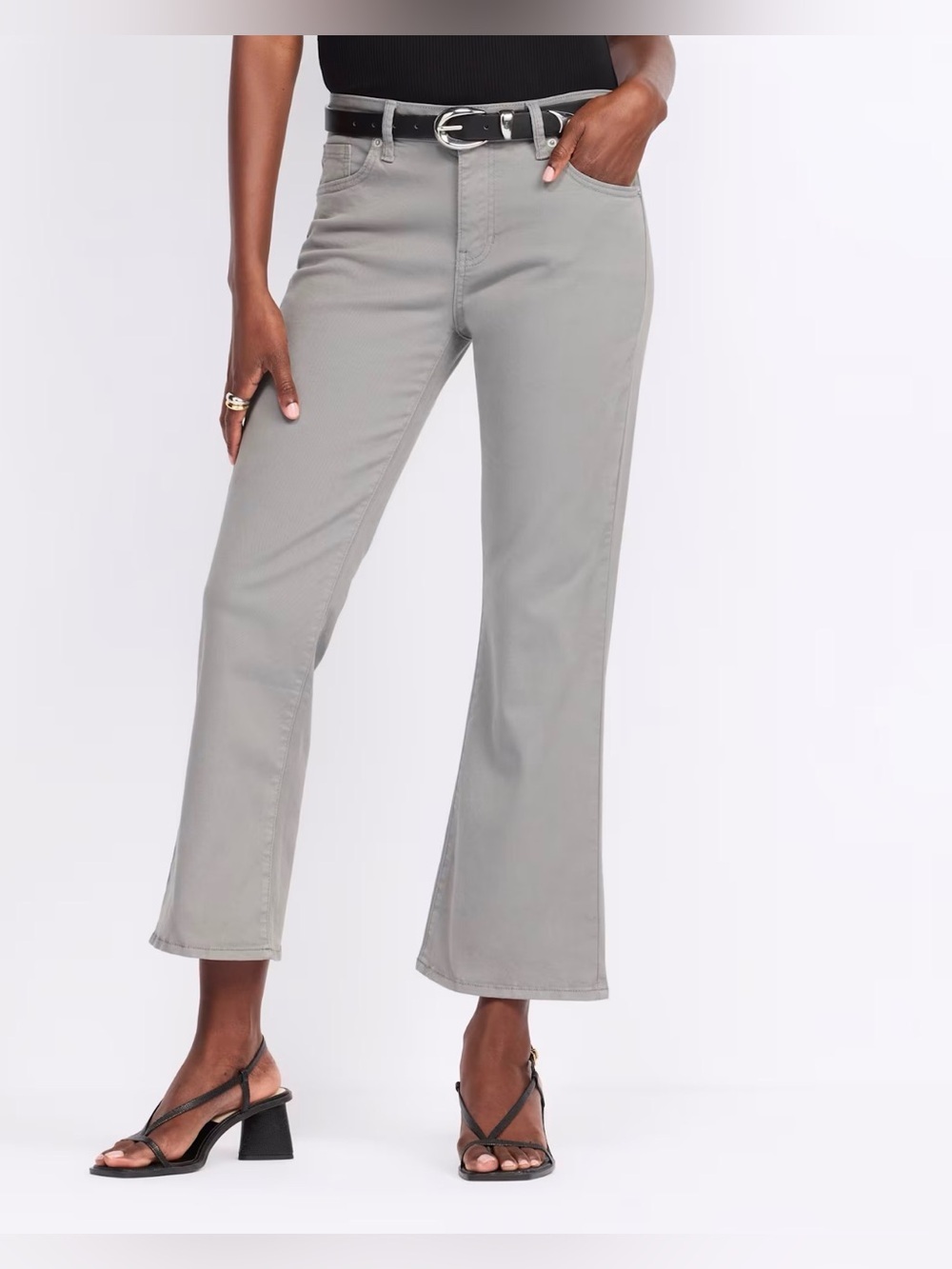 Just USA Twill Cropped Flare Pant Blue Size 6 NWT STITCH FIX